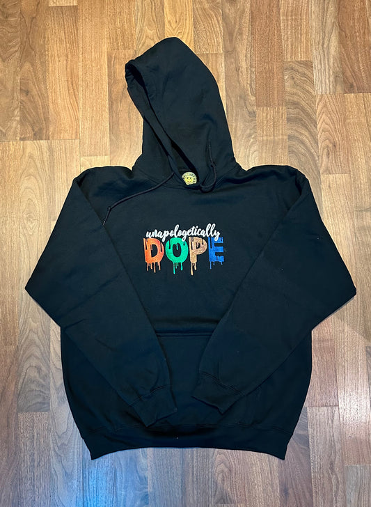 Black Unapologetically Dope - Embroidered Hoodie